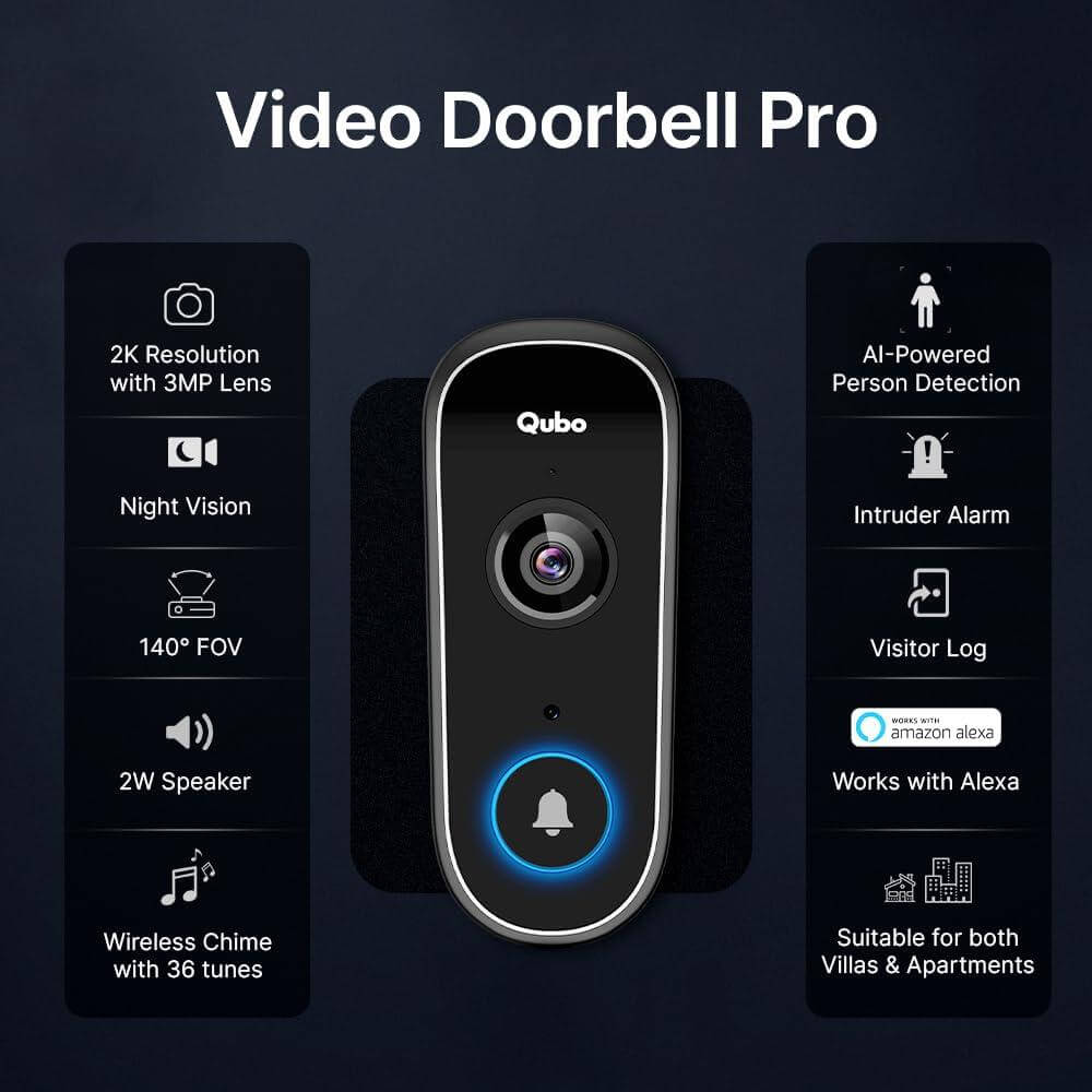 Qubo Smart Video Doorbell Pro 2K
