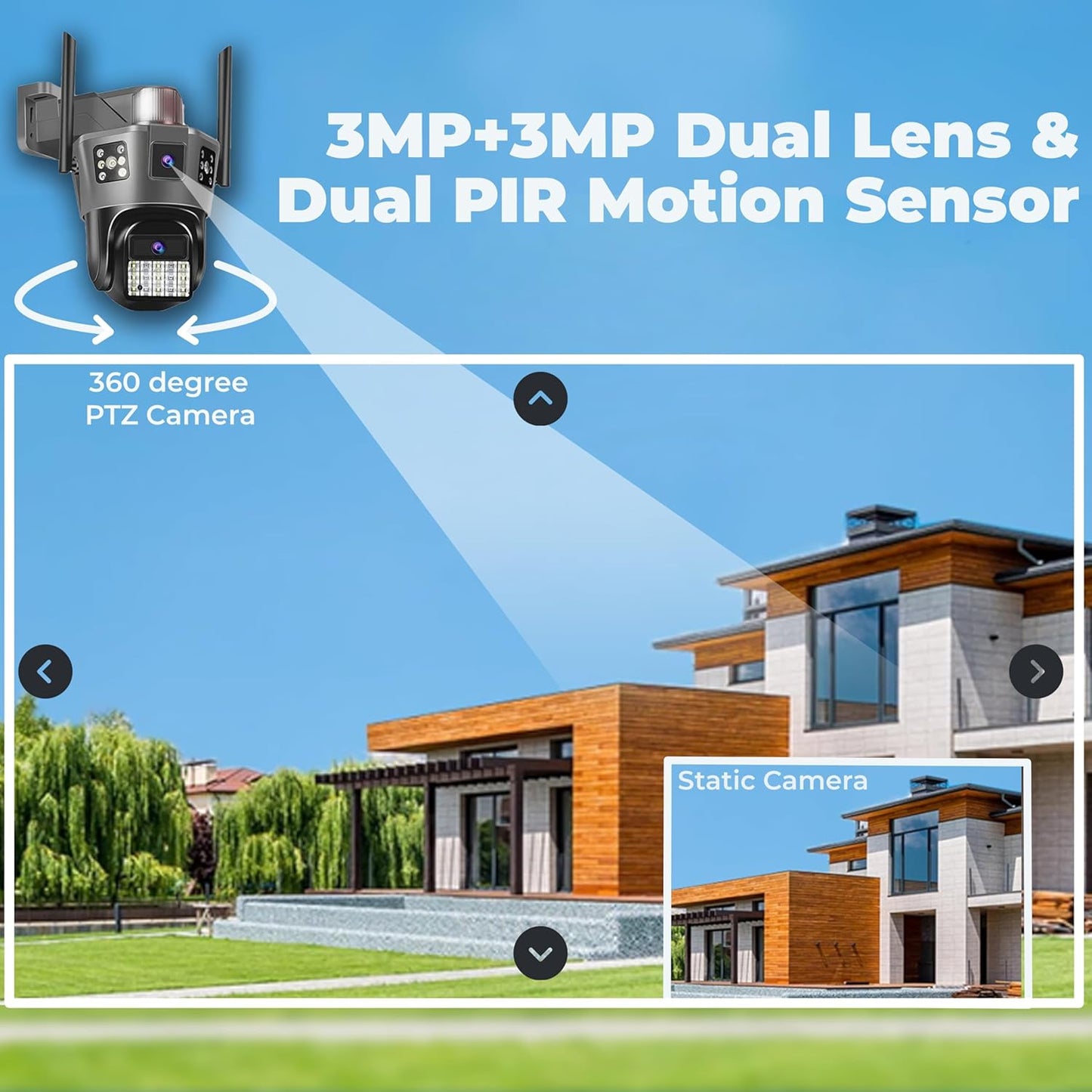 Golens WC15K 3MP HD Dual Lens WiFi PTZ Camera