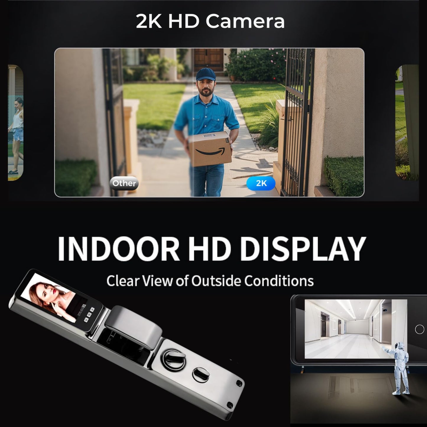 Golens X110Pro Smart Digital Door Lock 3D Facial Recognition Black