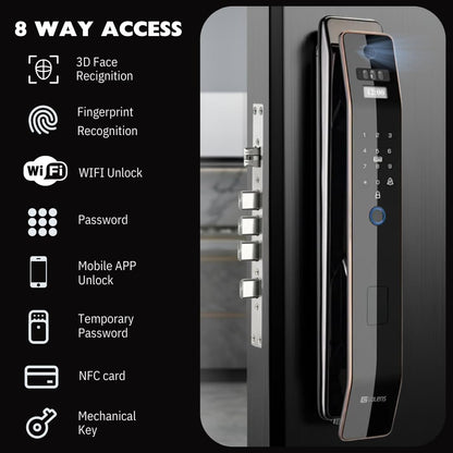 Golens X110Pro Smart Digital Door Lock 3D Facial Recognition Black