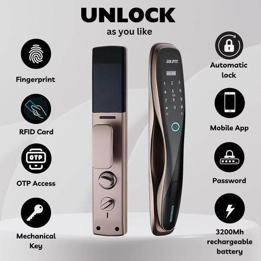 X2 Rose Gold Smart Door Lock 5-in-1 Fingerprint Keyless Entry