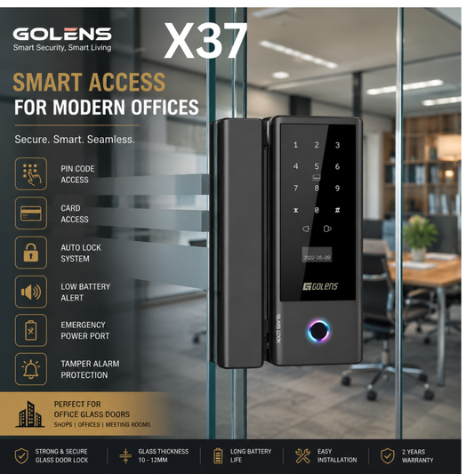 GOLENS X37 Smart BT Glass Door Lock