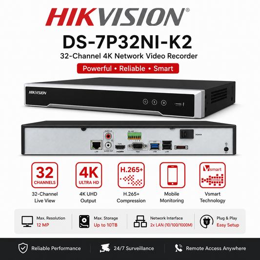 HIKVISION Pro 32 Channel 4K 2SATA H.265+