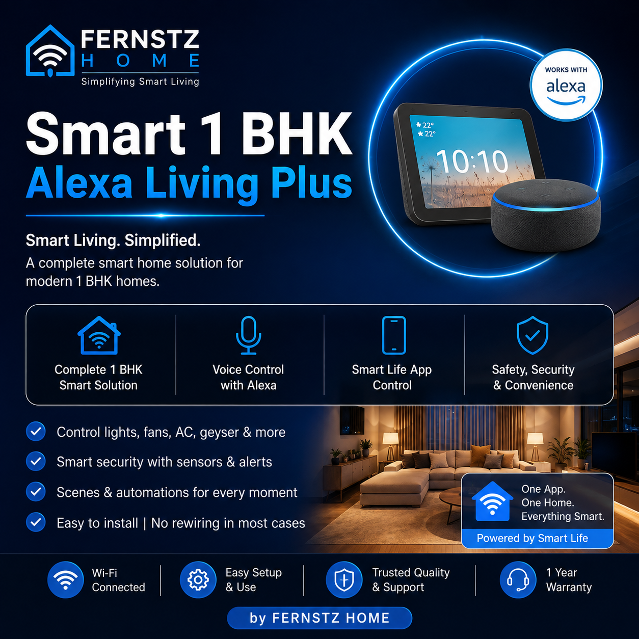 SMART 1 BHK Alexa Living Plus Package